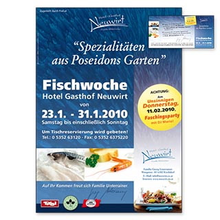 Hotel Neuwirt, Fischwoche Plakat 2010.