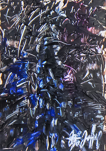 Serie Übermalte Karten # 013, öl auf Bedruckter Karton, 10.4x14.8 cm - Andi Jettel Artobjects