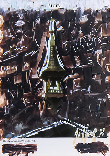 Serie Übermalte Karten # 014, öl auf Bedruckter Karton, 10.4x14.8 cm - Andi Jettel Artobjects