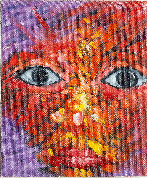 Miniatur Bild III. 1, Öl auf Leinwand/Finnpappe, 10x13 cm (Grundplatte: 20 x 21 cm) cm - Andi Jettel Artobjects