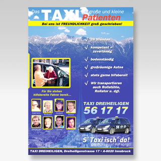 Taxi Dreiheiligen, Flyer 2011.