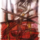 Malerei und Ölbilder: Asian Diary - The War.. Phalang view<br />Ölkreide auf Zeichenpapier,  - Glasrahmen,  - 30 x 40 cm,  - 1989.