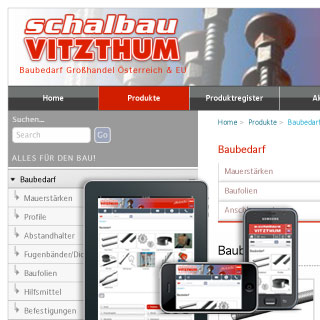 Schalbau Vitzthum<br />Homepage Erweiterung mobiles Internet - Desktop, Laptop, Tablet-PC, Smartphones 2013 - Webdesign für Schalbau Vitzthum, Unken | Desktop/Mobile Version Responsive Webdesign IT-Programmierung 2013.